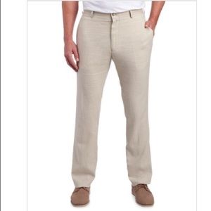 Alan Flusser Flat Front Linen Trousers